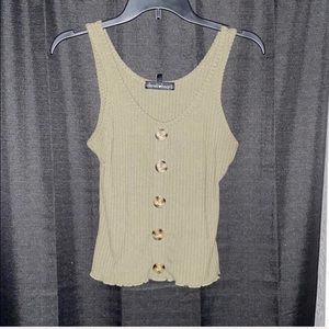 Olive green tank crop